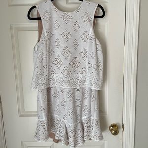 BCBGMaxAzria White Lace Mini Dress